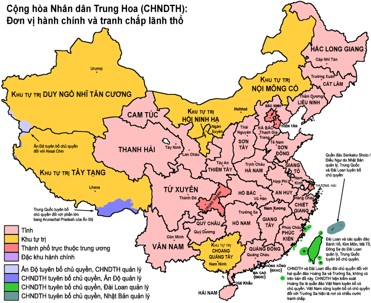 Trung Quốc có bao nhiêu Tỉnh Thành phố và Khu tự trị? 1 Bản đồ các tỉnh ở Trung Quốc
