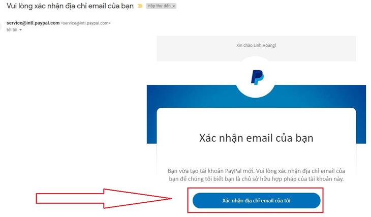 Xac nhan tai khoan paypal