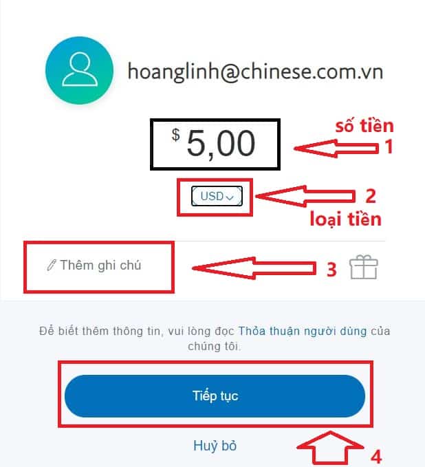 gui tien pay pal viet nam