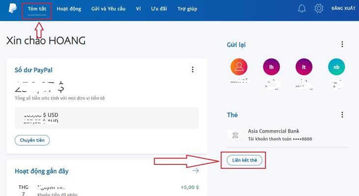 lien ket the visa paypal 1