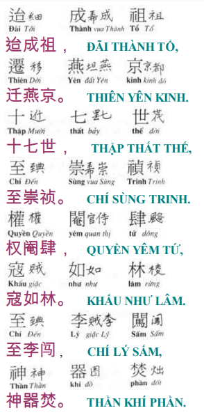 Tam Tự kinh bài 18