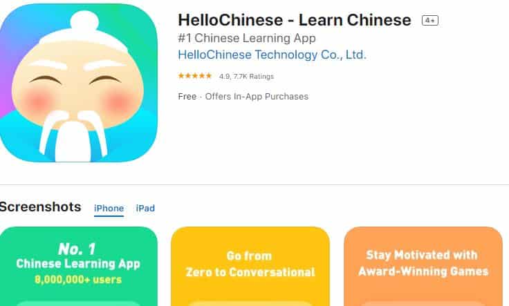 Hướng dẫn HelloChinese cho IOS Iphone
