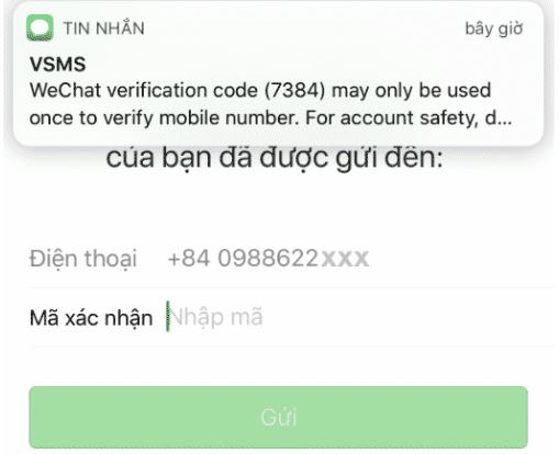 nhap ma xac minh de dang ky webchat